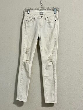 PAIGE Verdugo Ankle Jeans Size 26 White Distressed Skinny Low Rise USA Y2K Style